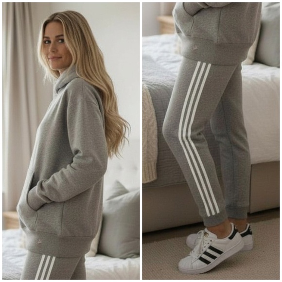 adidas Pants - ❤️2 pc adidas hoodie sweatshirt and joggers matching outfit size M medium set